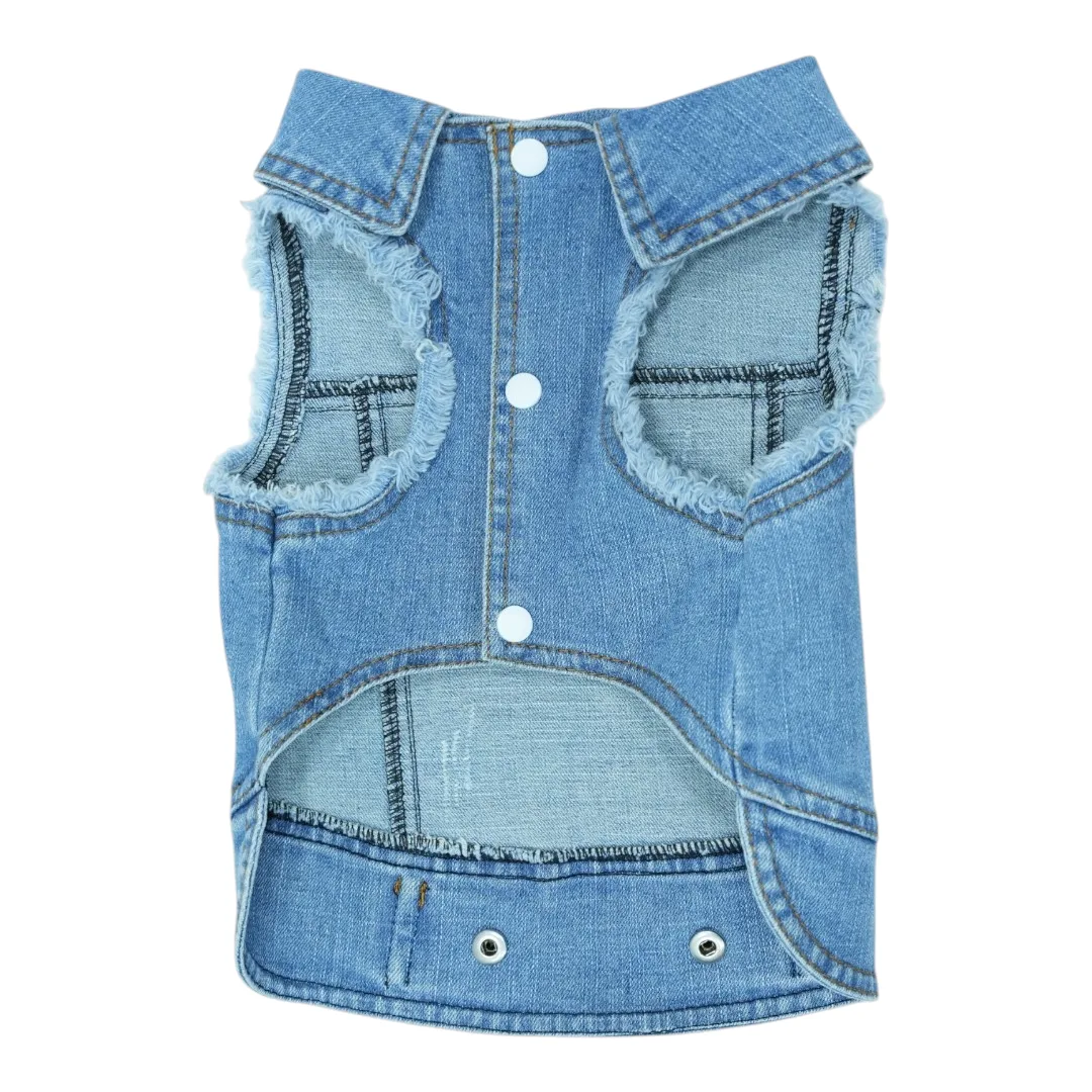 Pet Clothes Dog Jeans Jacket Cool Blue Denim Coat (XL)