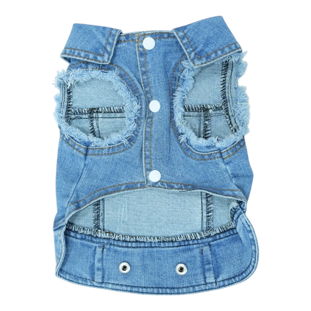Pet Clothes Dog Jeans Jacket Cool Blue Denim Coat (XL)