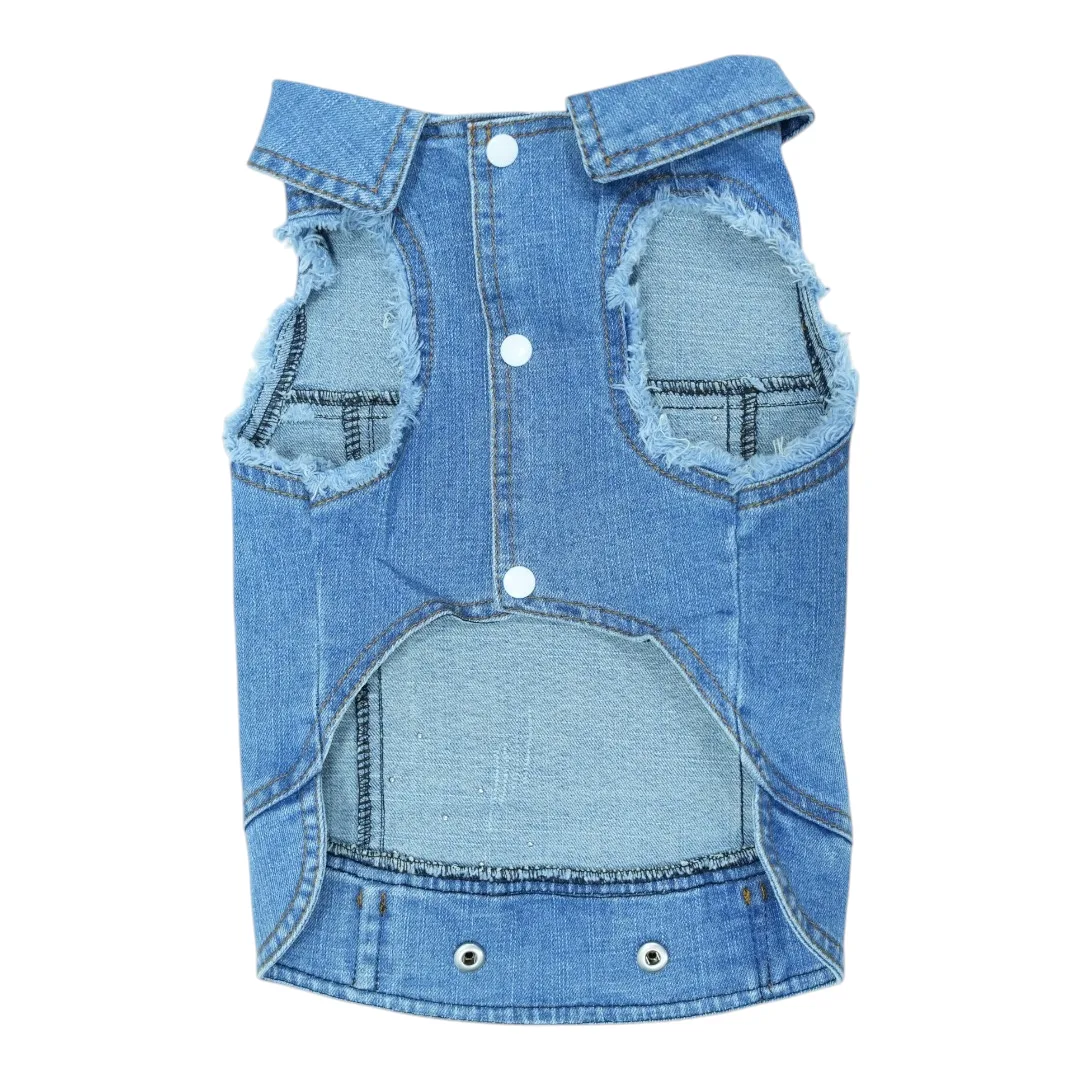 Pet Clothes Dog Jeans Jacket Cool Blue Denim Coat (XL)