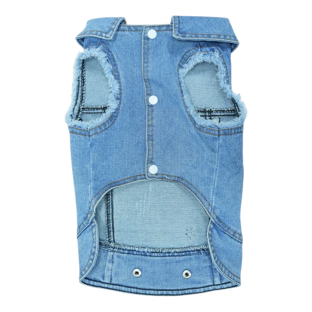 Pet Clothes Dog Jeans Jacket Cool Blue Denim Coat (XL)