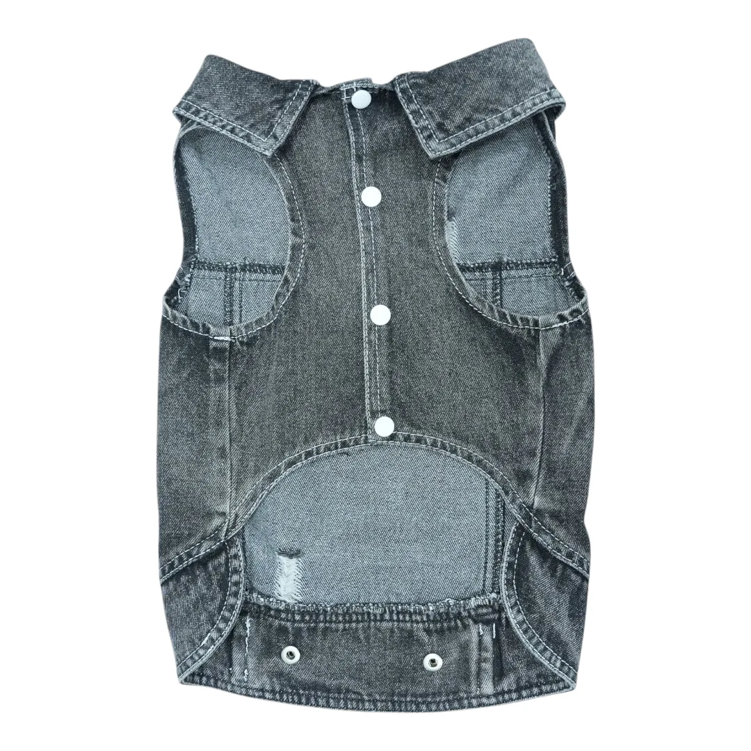 Pet Clothes Dog Jeans Jacket Cool Blue Denim Coat (XXL)
