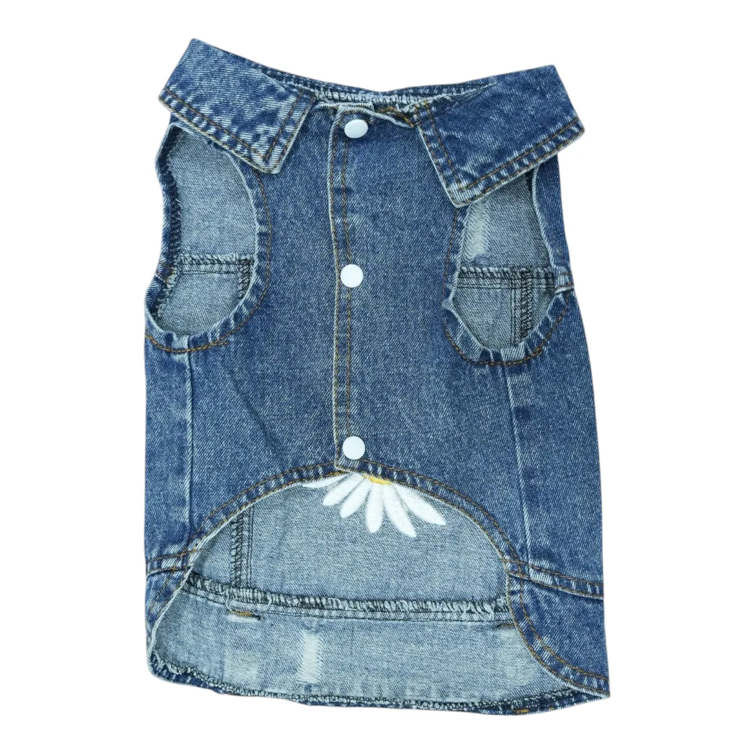 Pet Clothes Dog Jeans Jacket Cool Blue Denim Coat (XL)