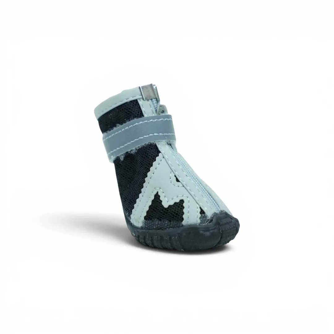 Sporty Black and Grey Dog Shoes with Zipper - large