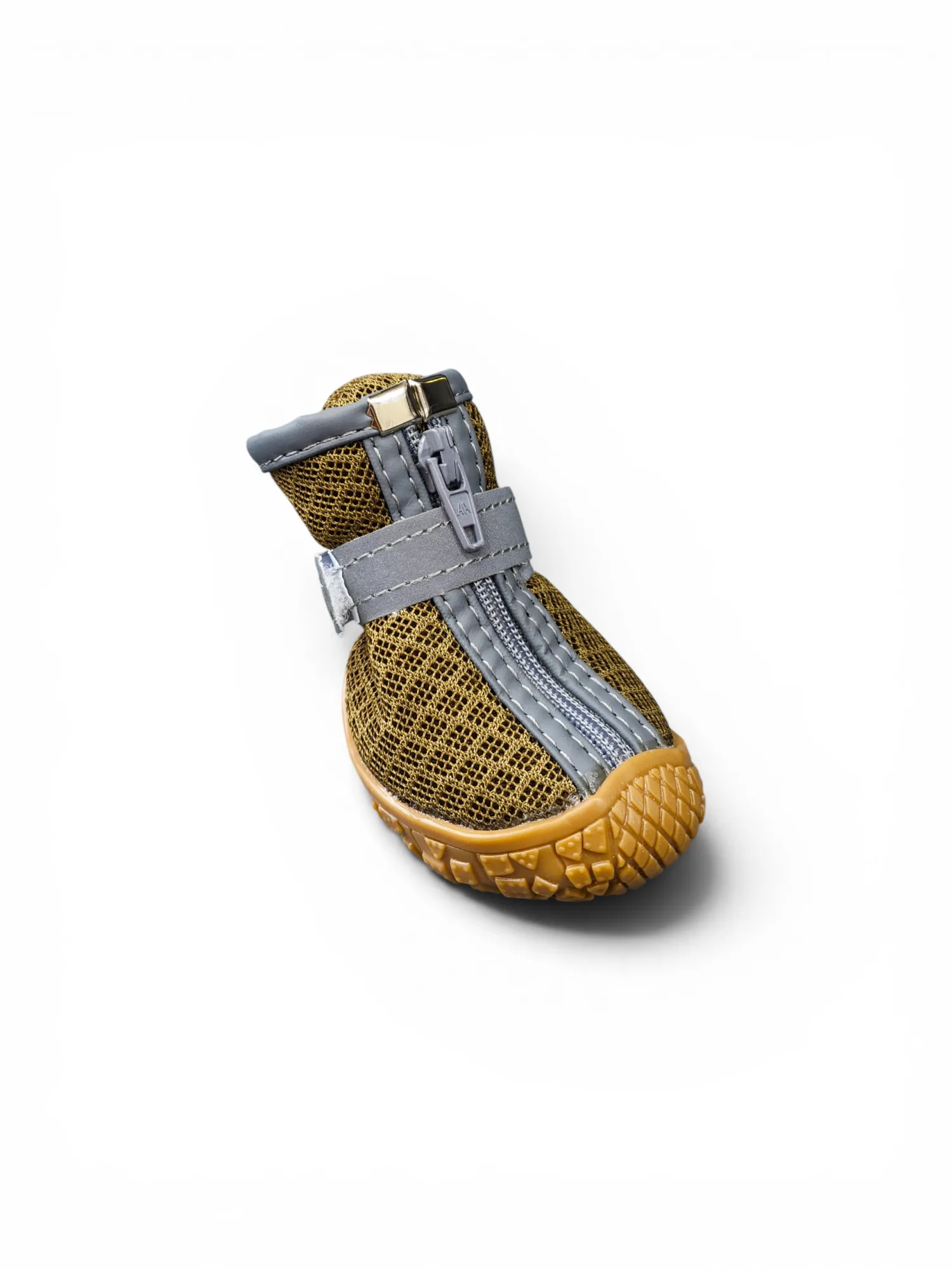 Brown and Gray Dog Shoes with Zipper - (Medium, 	X-Large)