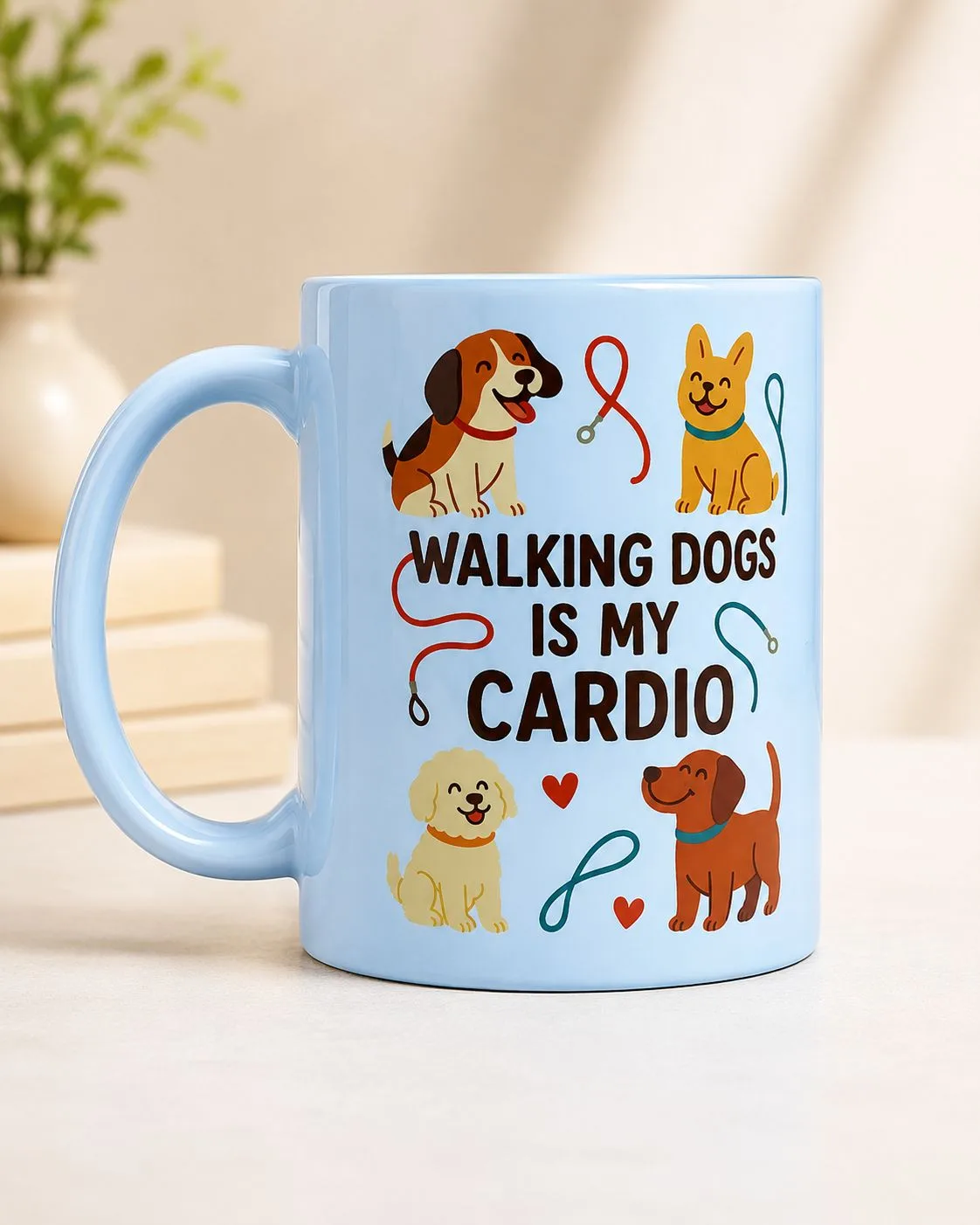 "Walking dogs is my cardio" Gift mug