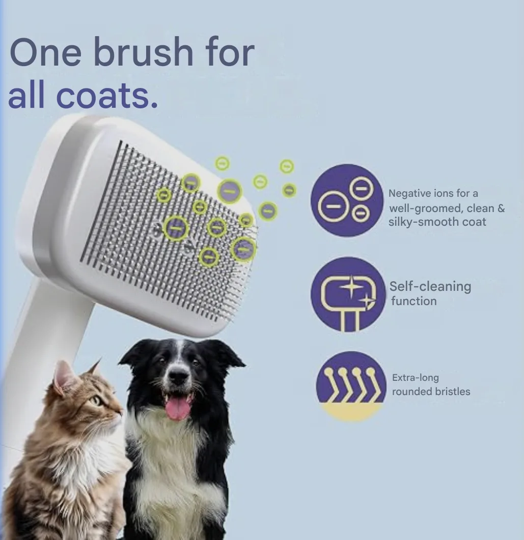 The Ion-Infused Self-Cleaning Pet Grooming Brush