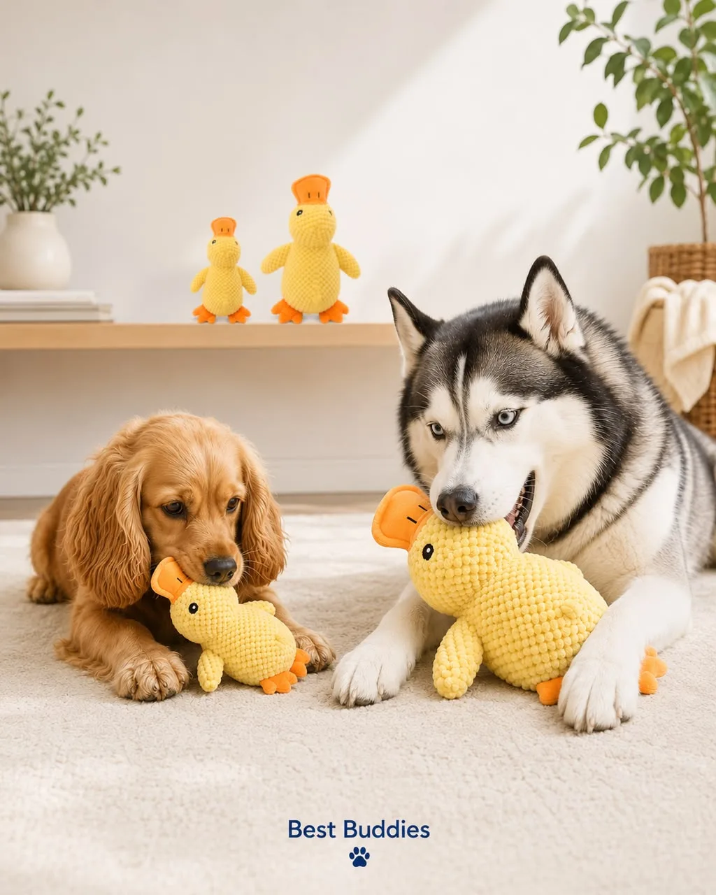Plush Duck Squeaky Dog Toy - S