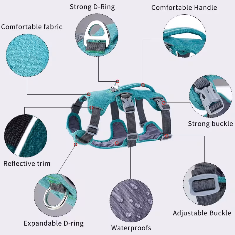 Waterproof Tactical Harness with Control Handle - Small