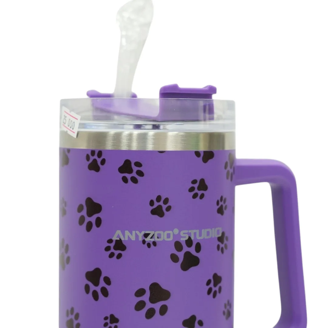 Purple Paw Print Tumbler