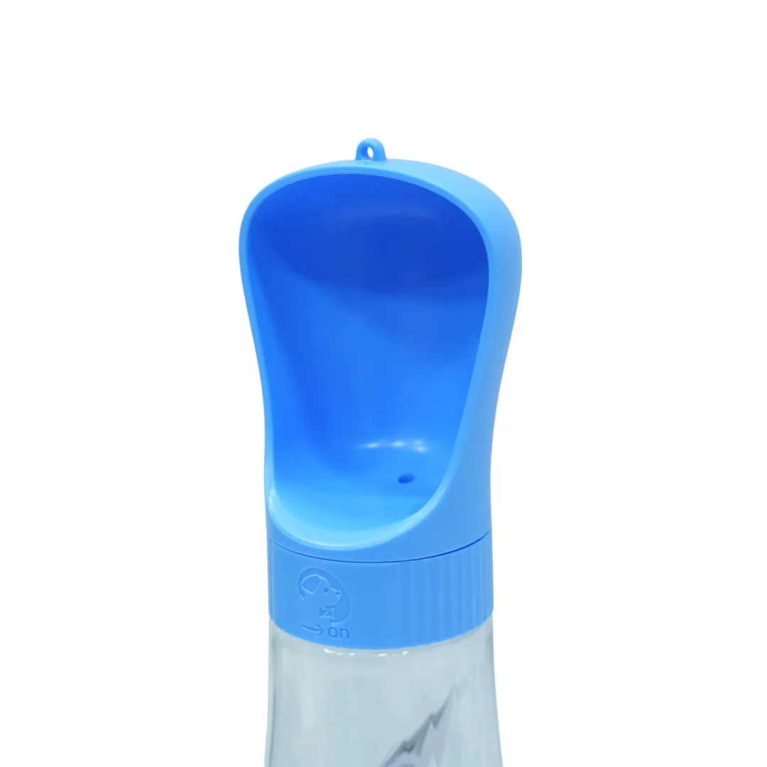 Blue Portable Pet Water Bottle with Scoop Cap
