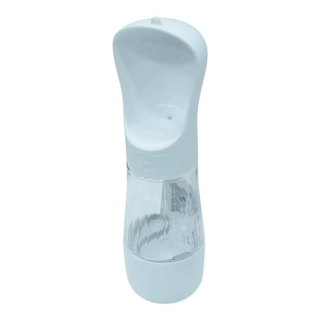 White Portable Pet Water Bottle with Scoop Cap