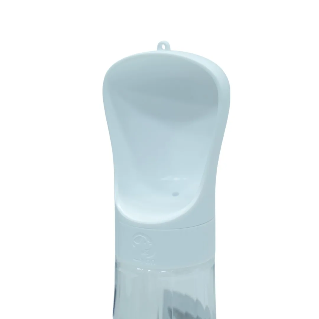 White Portable Pet Water Bottle with Scoop Cap