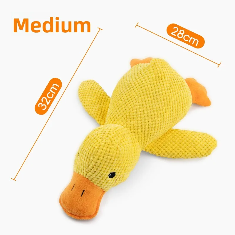 Plush Duck Squeaky Dog Toy - M