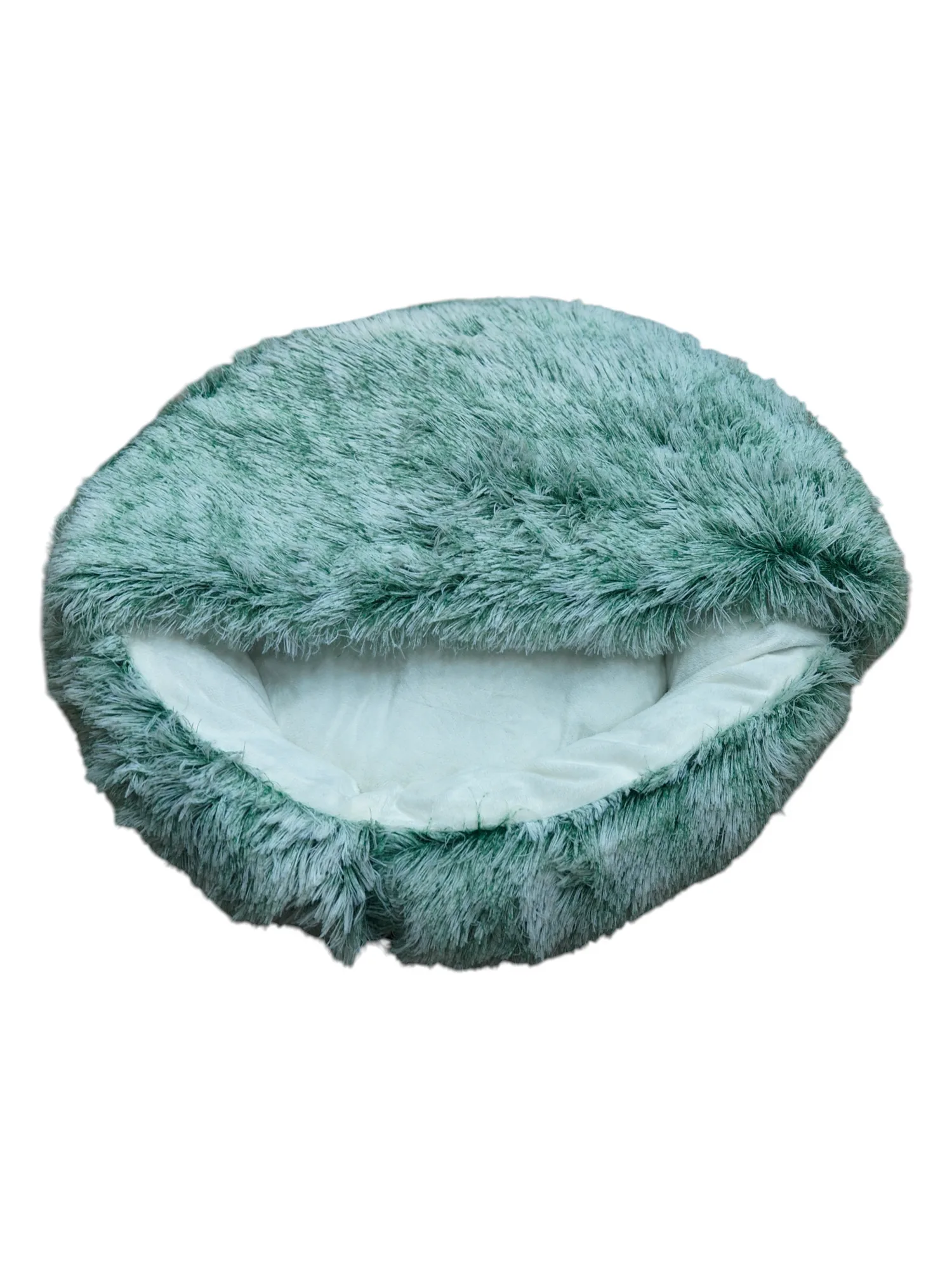Green fluffy Pet Bed