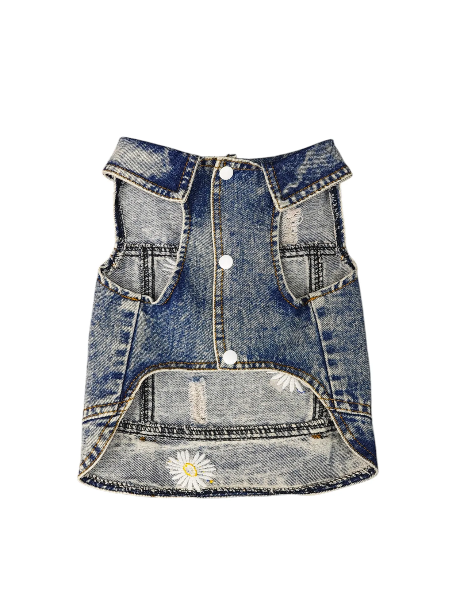 Pet Clothes Dog Jeans Jacket Cool Blue Denim Coat (L)