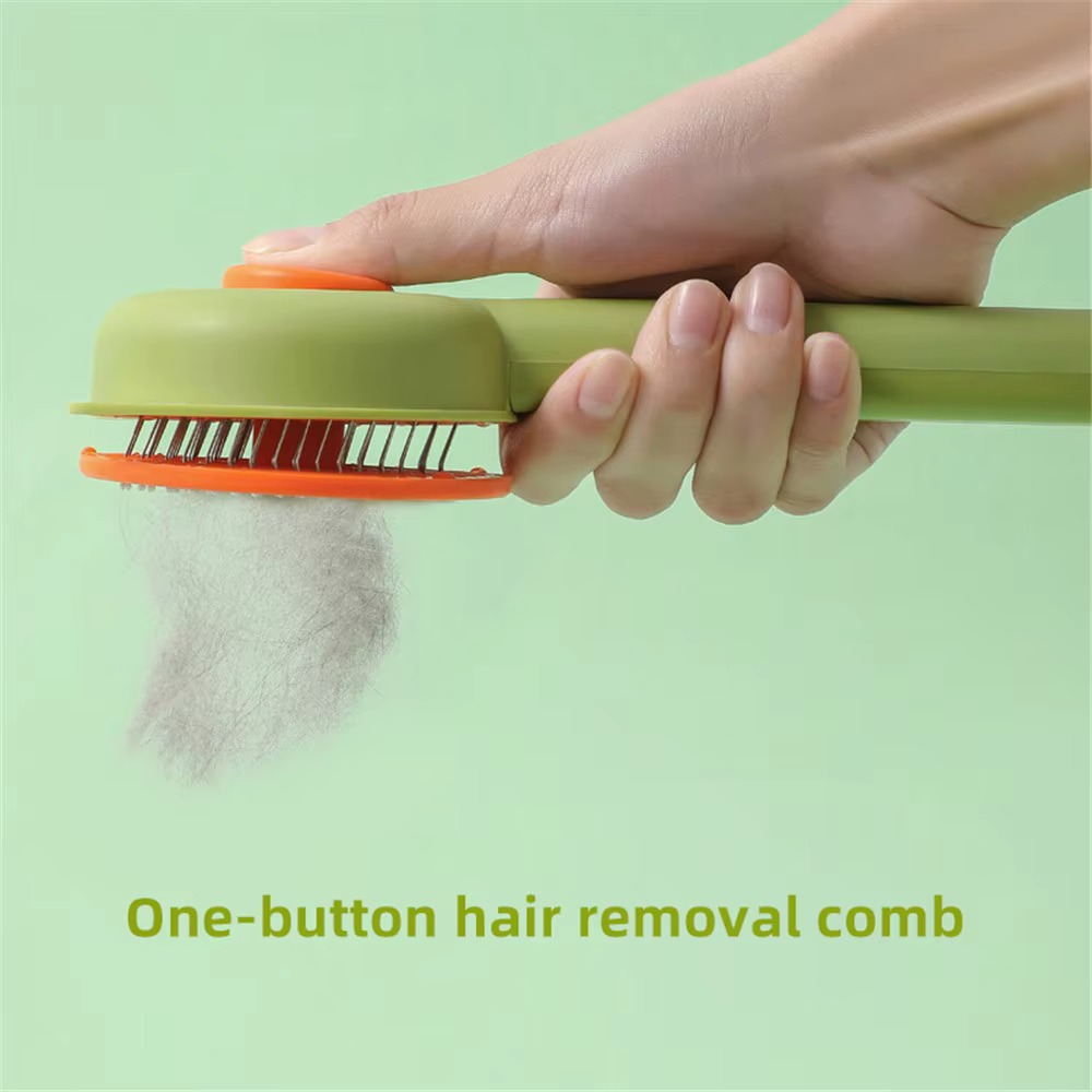 Self cleaning slicker brush