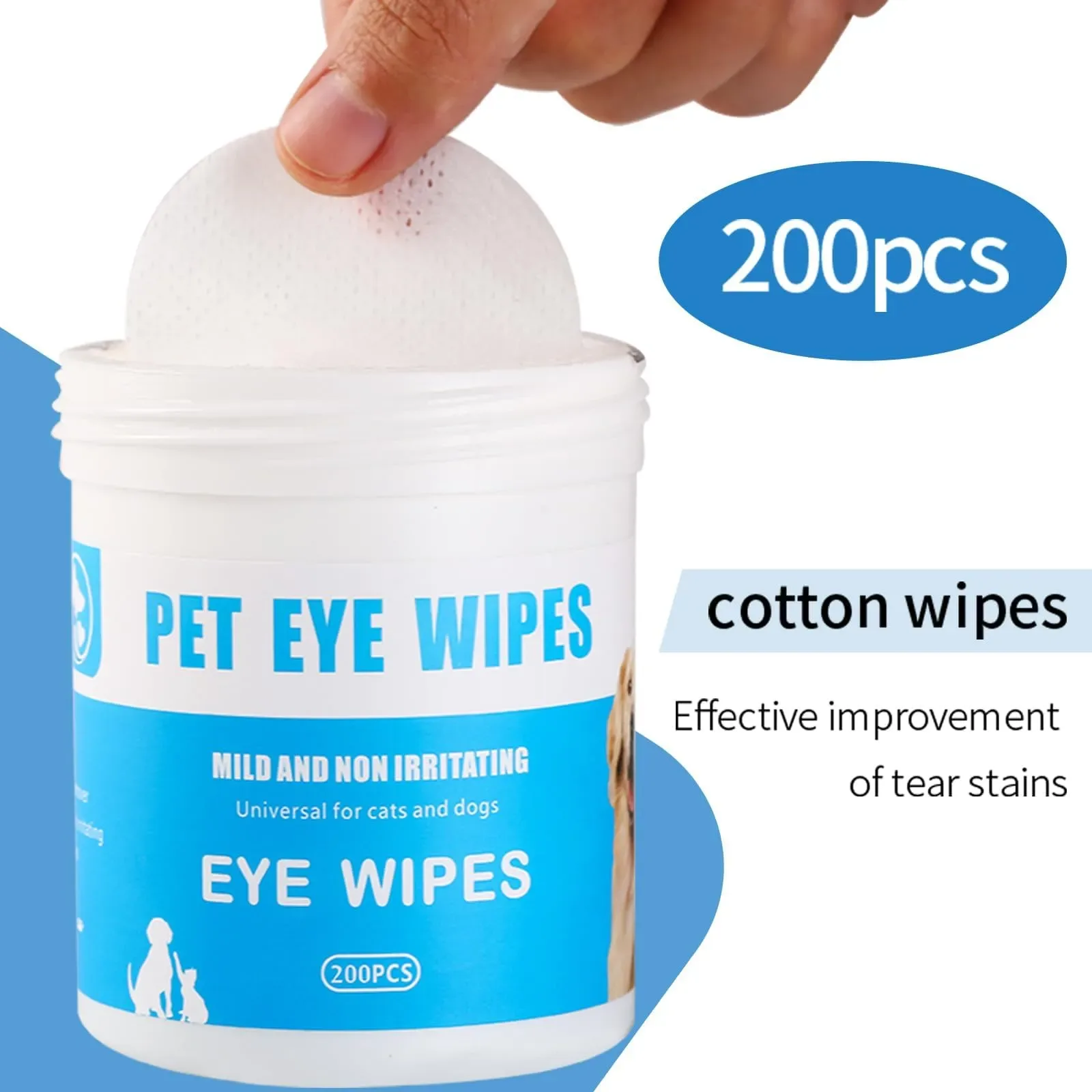 Eye Care Wipes for Dogs & Cats (200 Count)