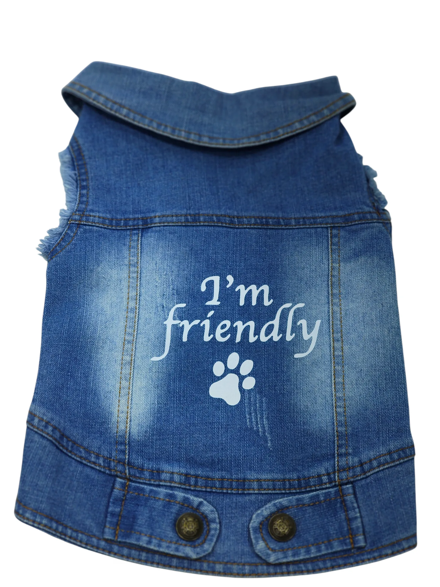 Pet Clothes Dog Jeans Jacket Cool Blue Denim Coat (XL)