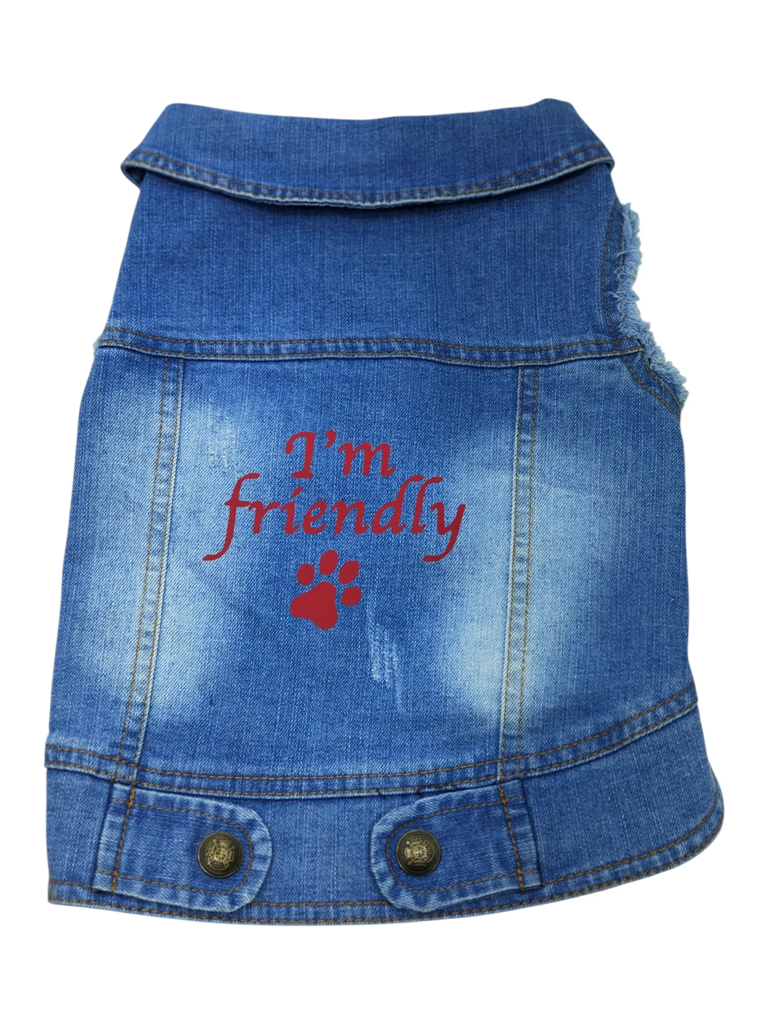 Pet Clothes Dog Jeans Jacket Cool Blue Denim Coat (XL)