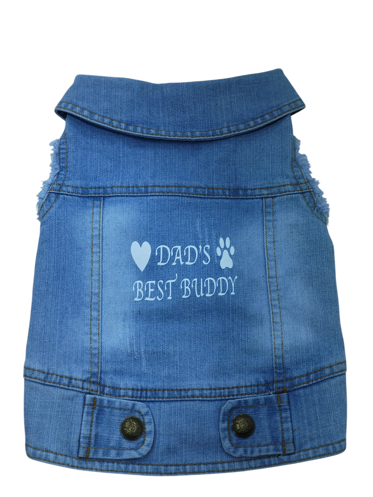 Pet Clothes Dog Jeans Jacket Cool Blue Denim Coat (L)