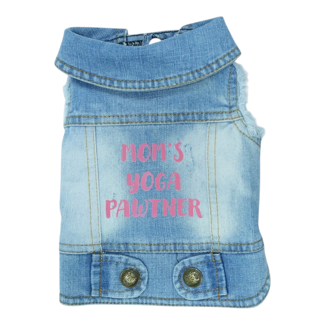 Pet Clothes Dog Jeans Jacket Cool Blue Denim Coat (S)