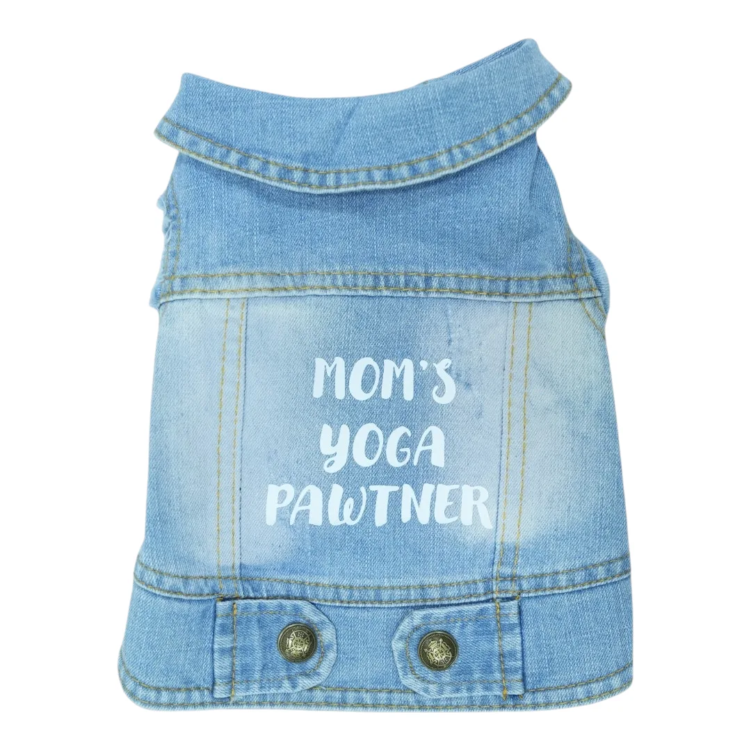 Pet Clothes Dog Jeans Jacket Cool Blue Denim Coat (M)
