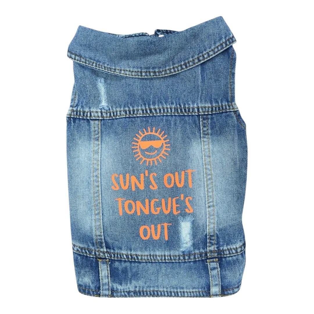 Pet Clothes Dog Jeans Jacket Cool Blue Denim Coat (XL)