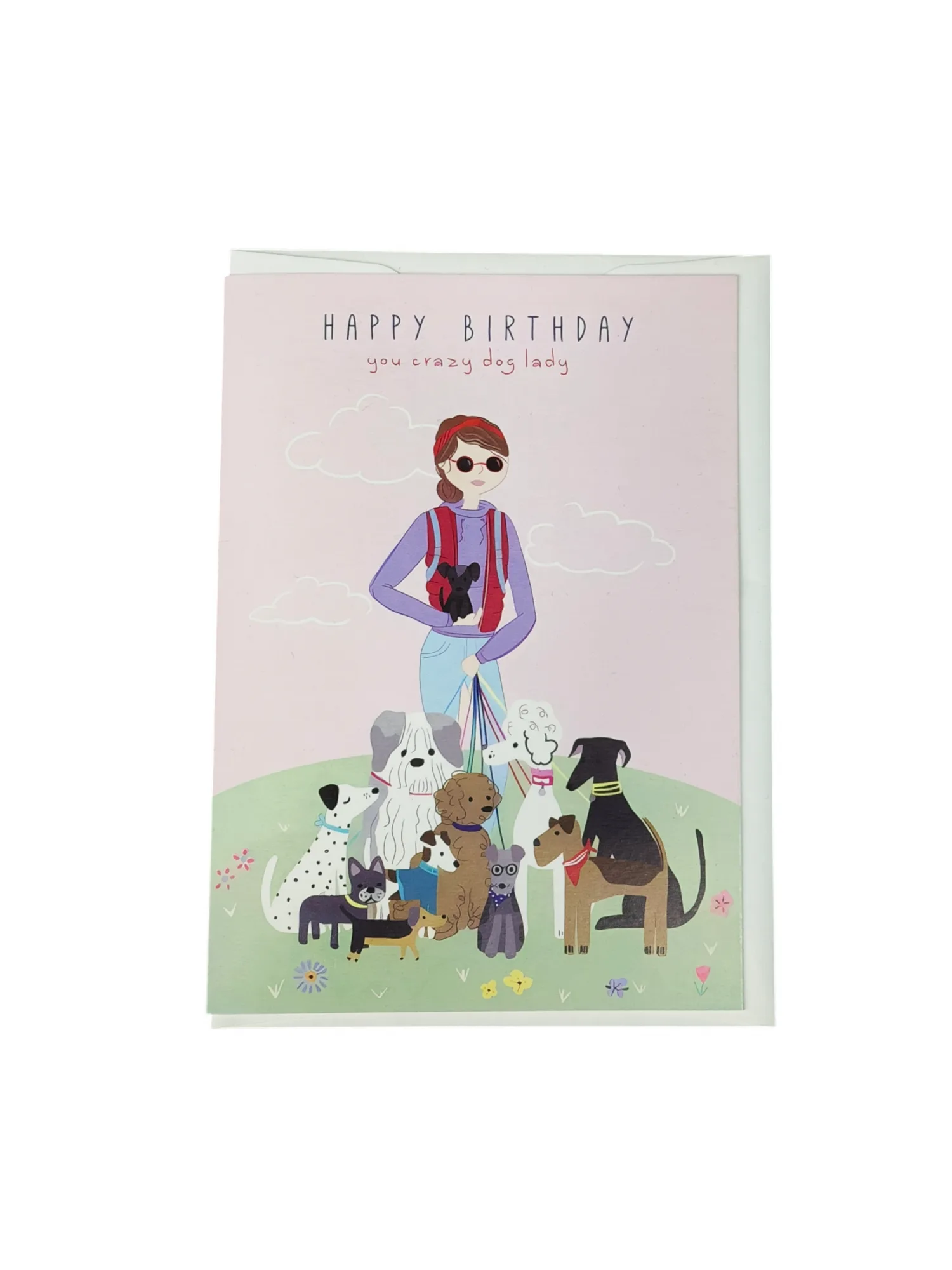 Crazy Dog Lady Birthday Card
