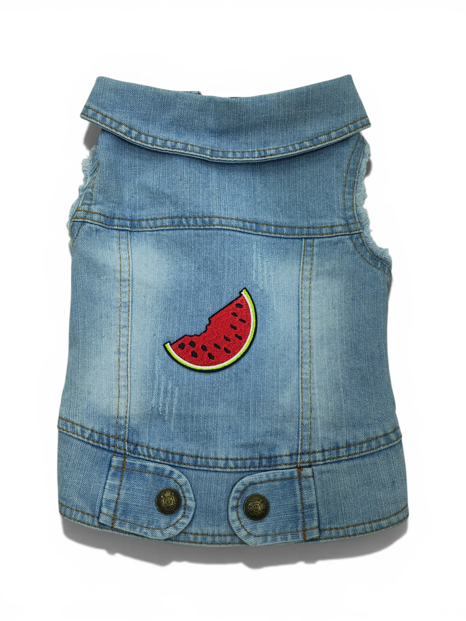 Pet Clothes Dog Jeans Jacket Cool Blue Denim Coat (L)