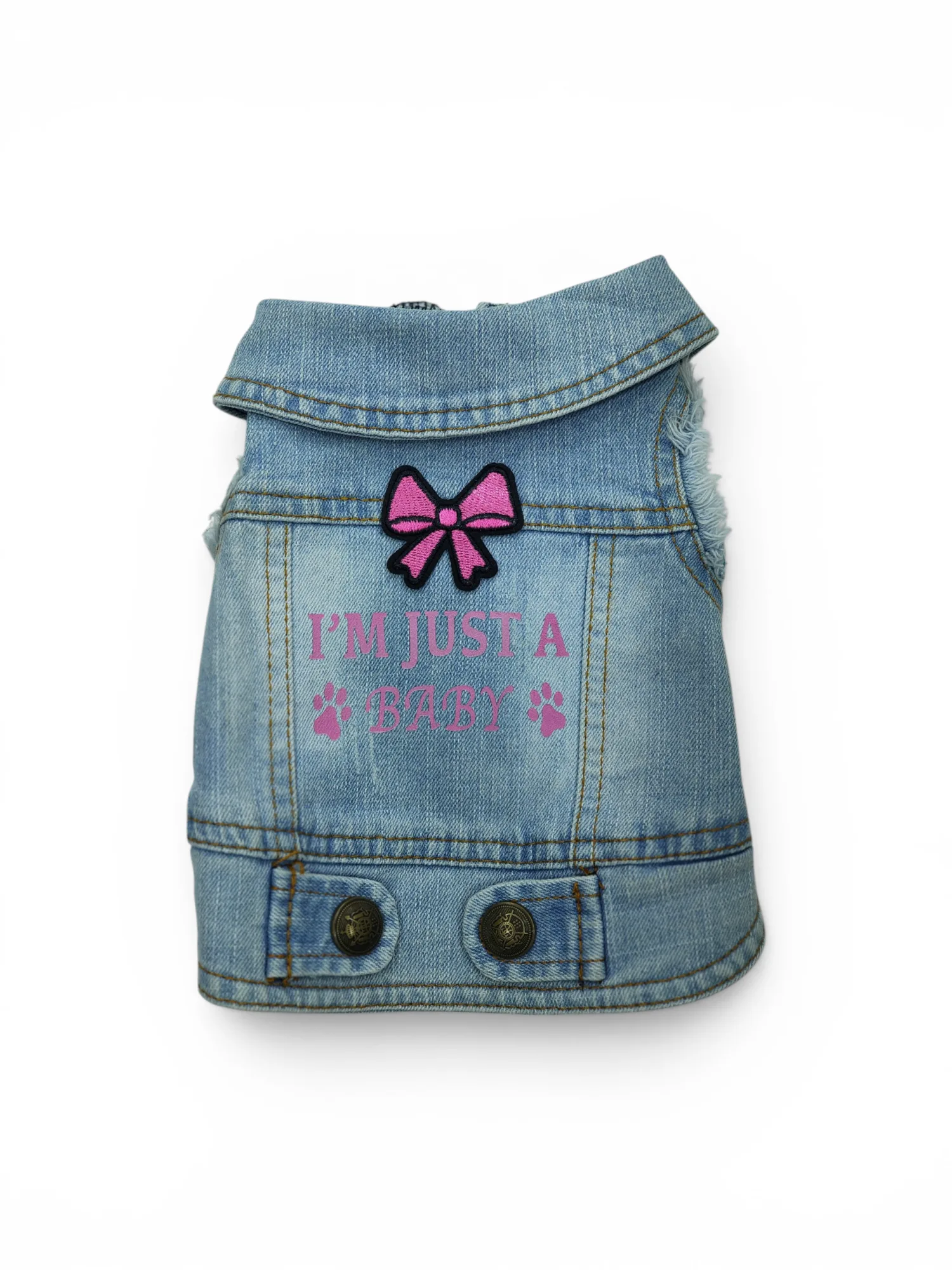 Pet Clothes Dog Jeans Jacket Cool Blue Denim Coat (S)