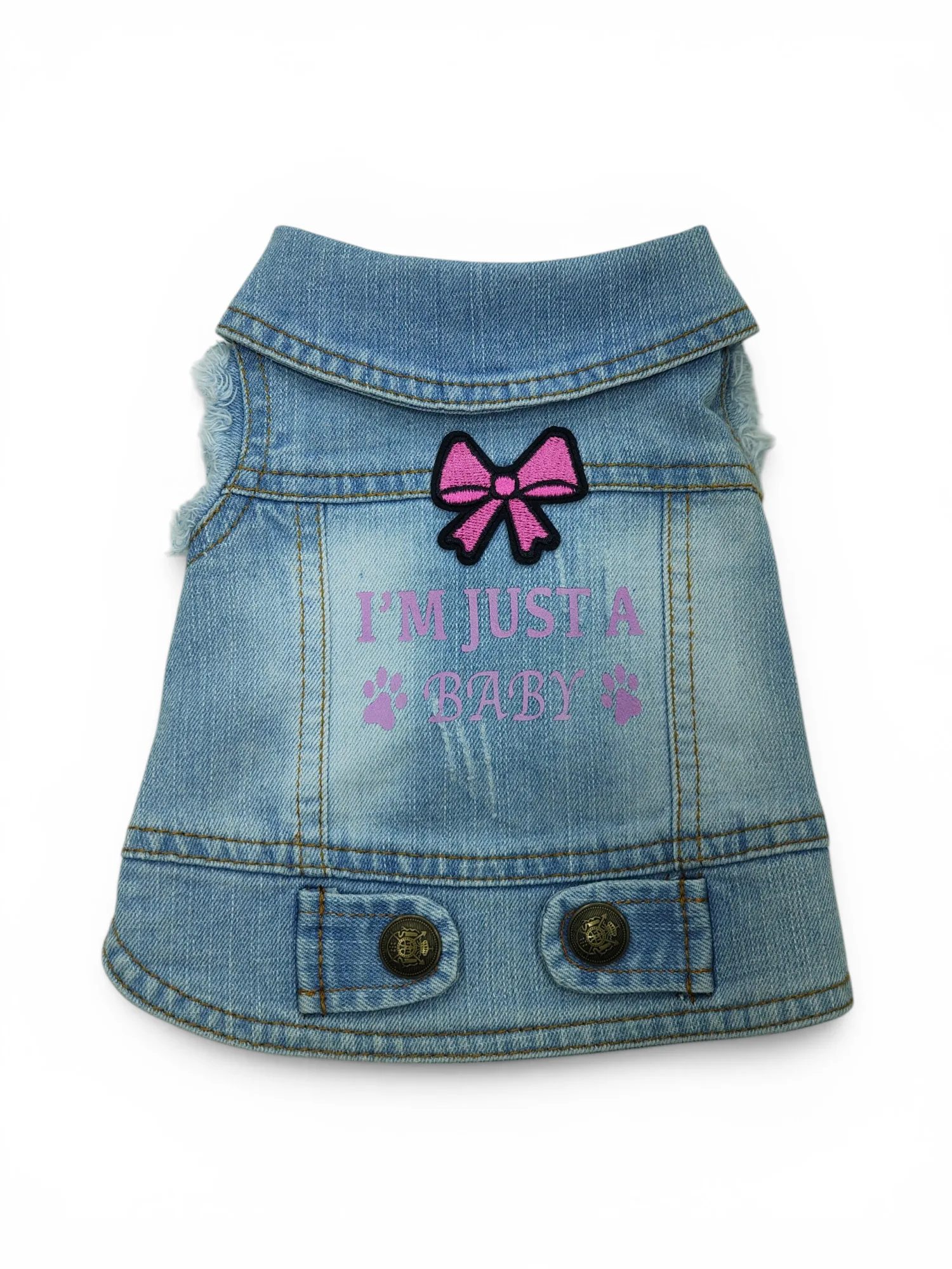 Pet Clothes Dog Jeans Jacket Cool Blue Denim Coat (S)