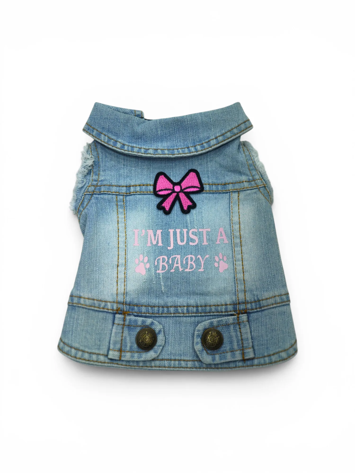 Pet Clothes Dog Jeans Jacket Cool Blue Denim Coat (S)