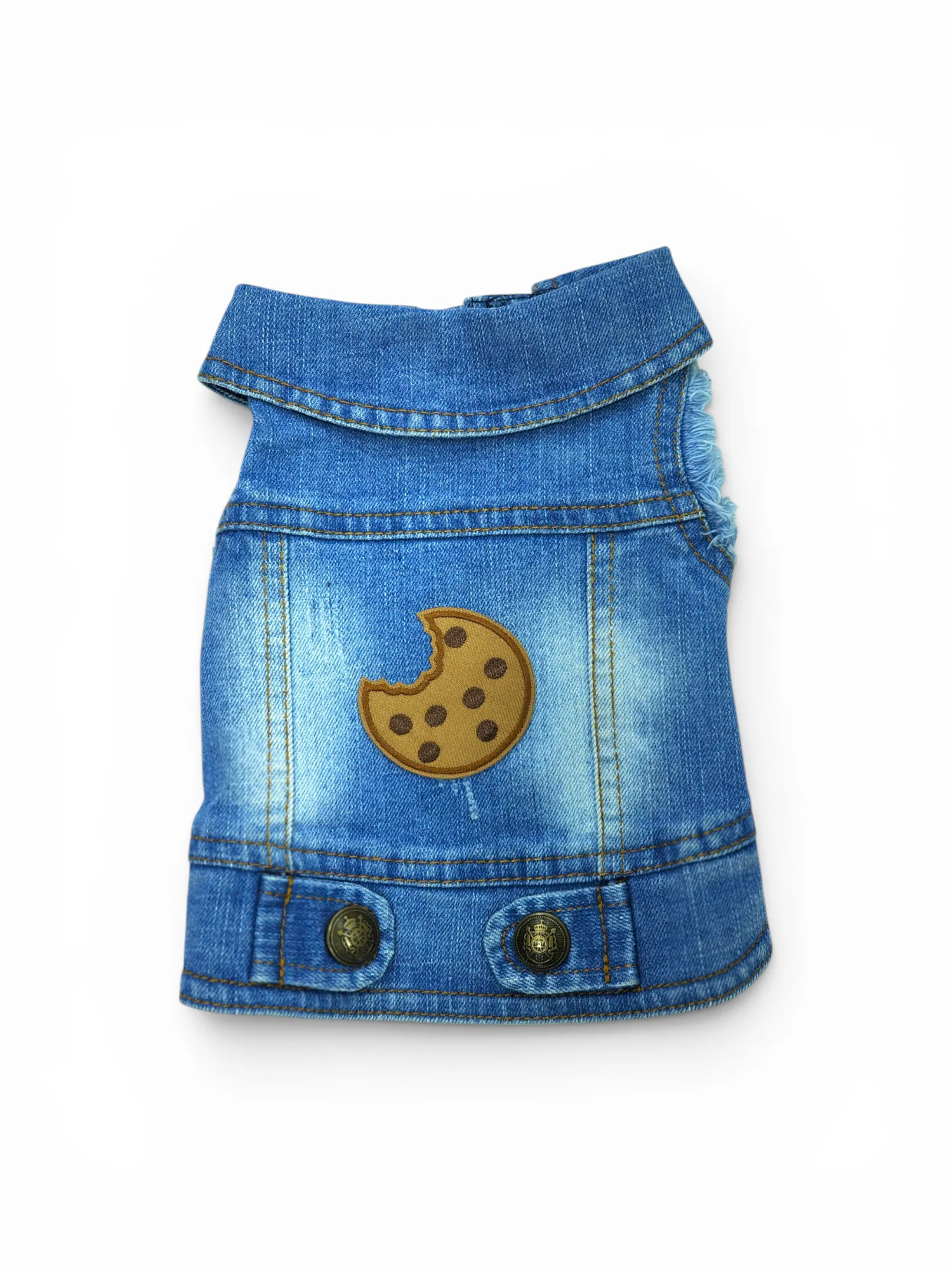 Pet Clothes Dog Jeans Jacket Cool Blue Denim Coat (S)