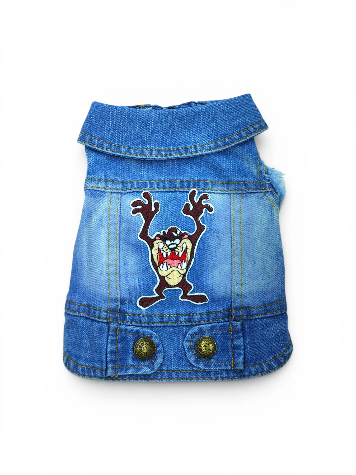 Pet Clothes Dog Jeans Jacket Cool Blue Denim Coat (S)