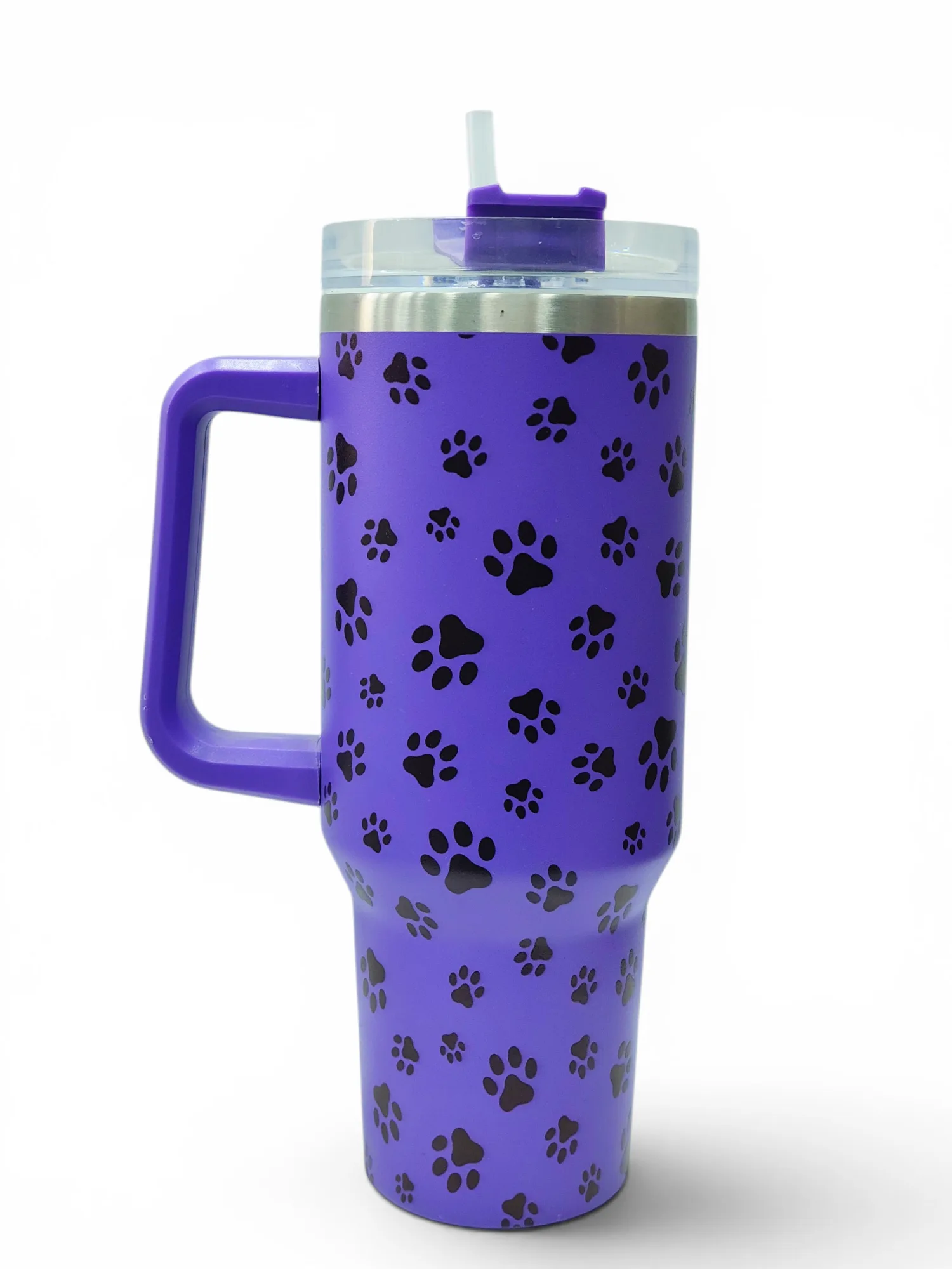 Purple Paw Print Tumbler
