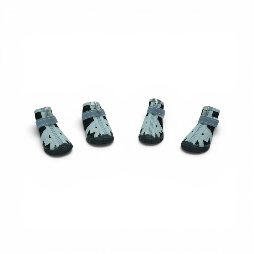 Sporty Black and Grey Dog Shoes with Zipper - large