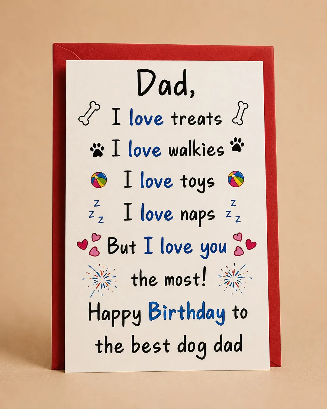 The Best Dog Dad Birthday Card