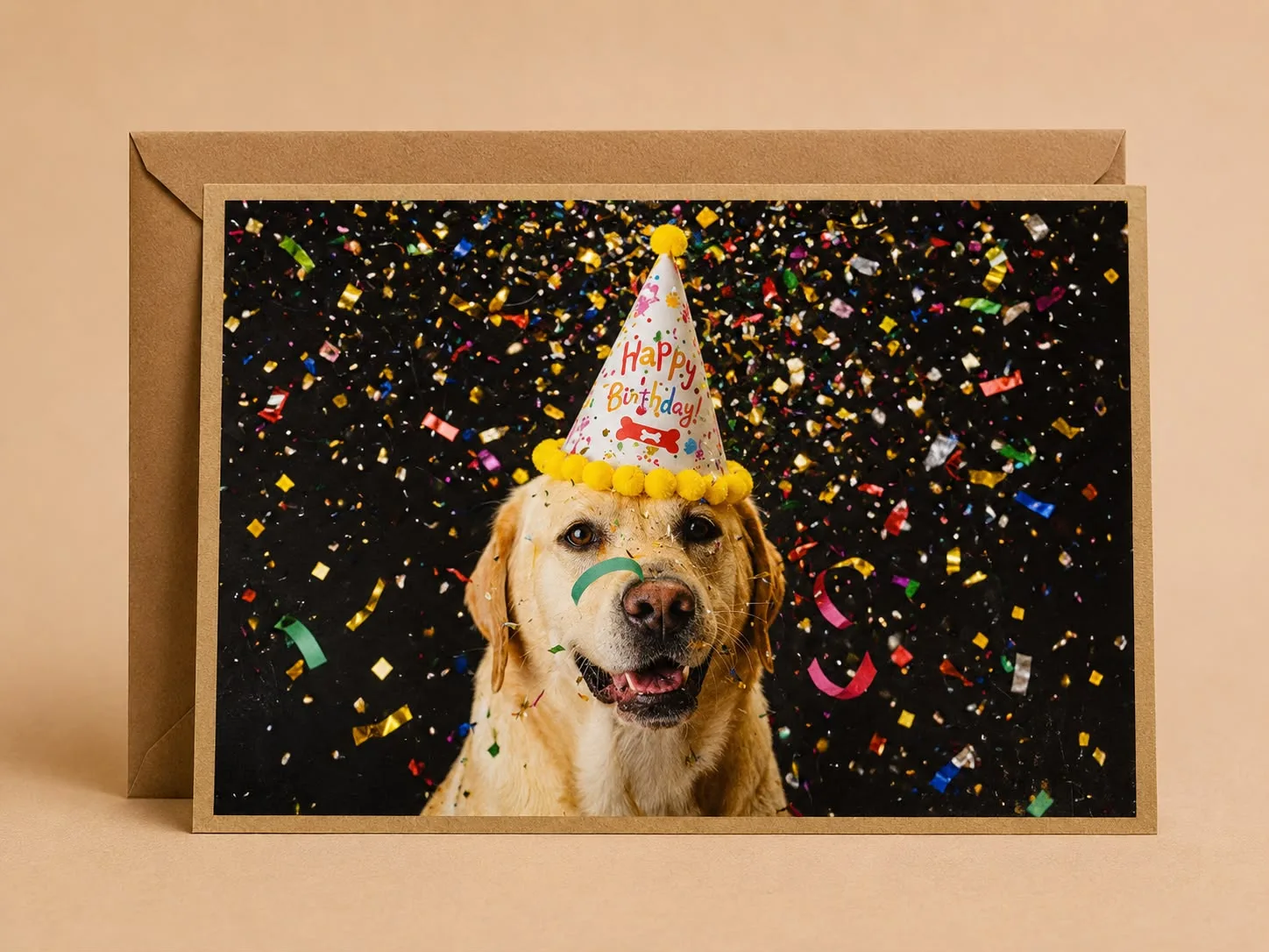 Smiling Dog" Birthday Celebration Card