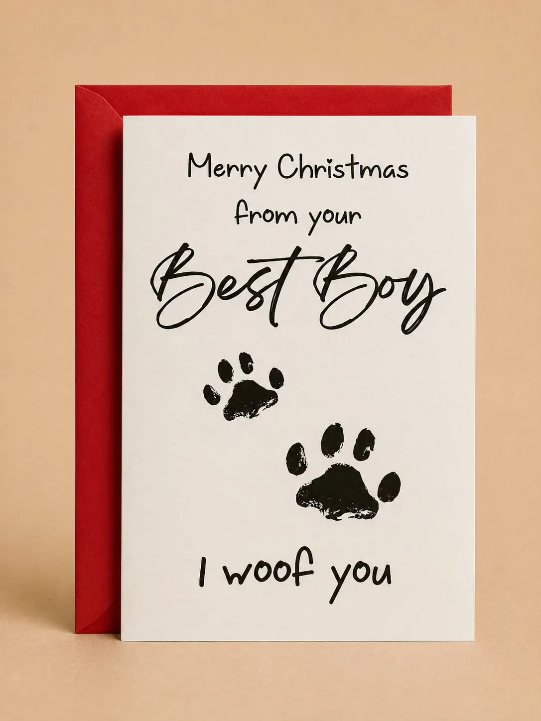 "I Woof You" Christmas Card
