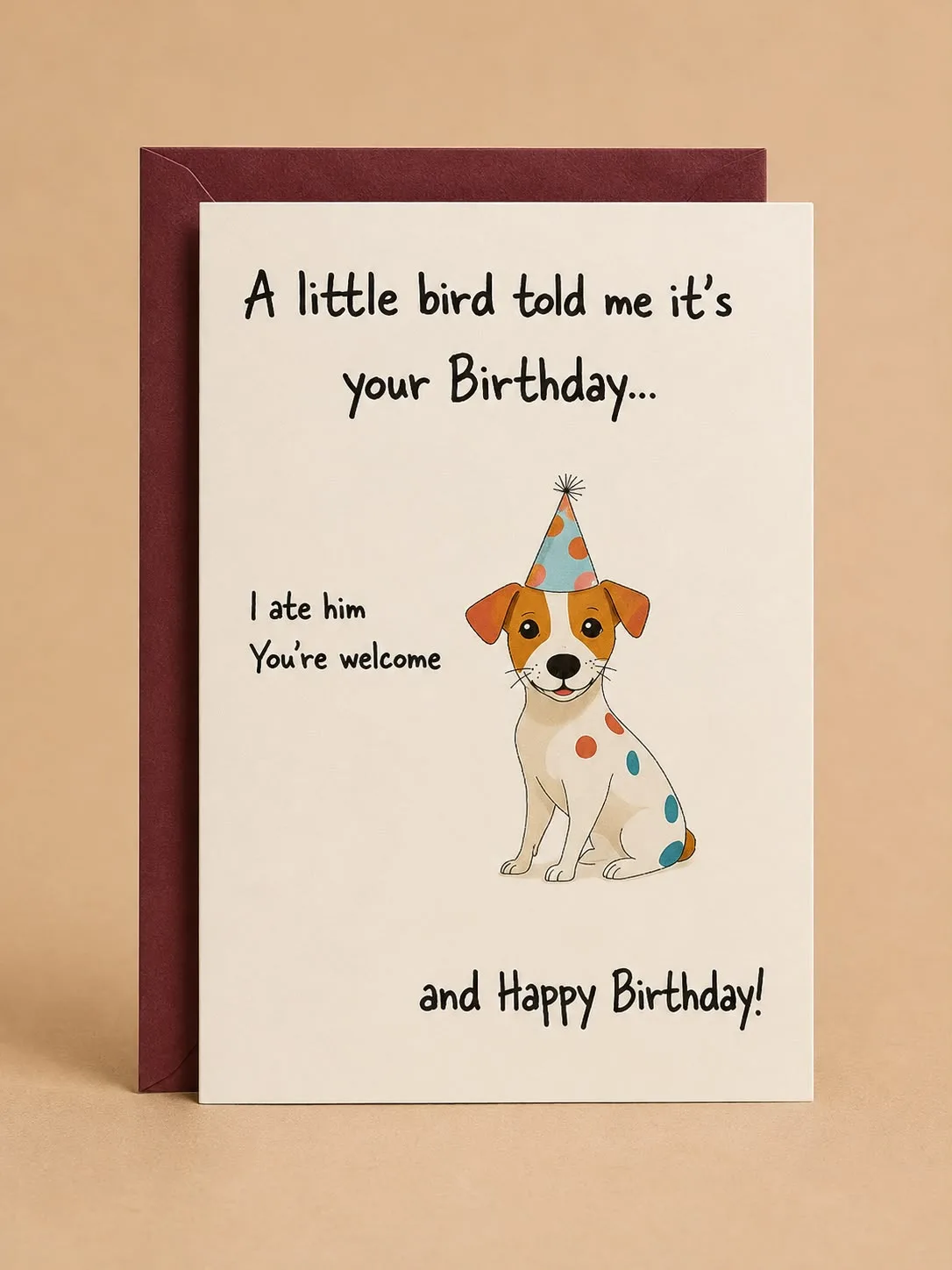 "A Little Bird Told Me" Funny Birthday Card
