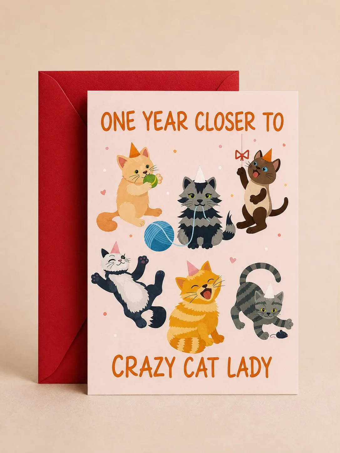 "One Year Closer" Cat Lady Greeting