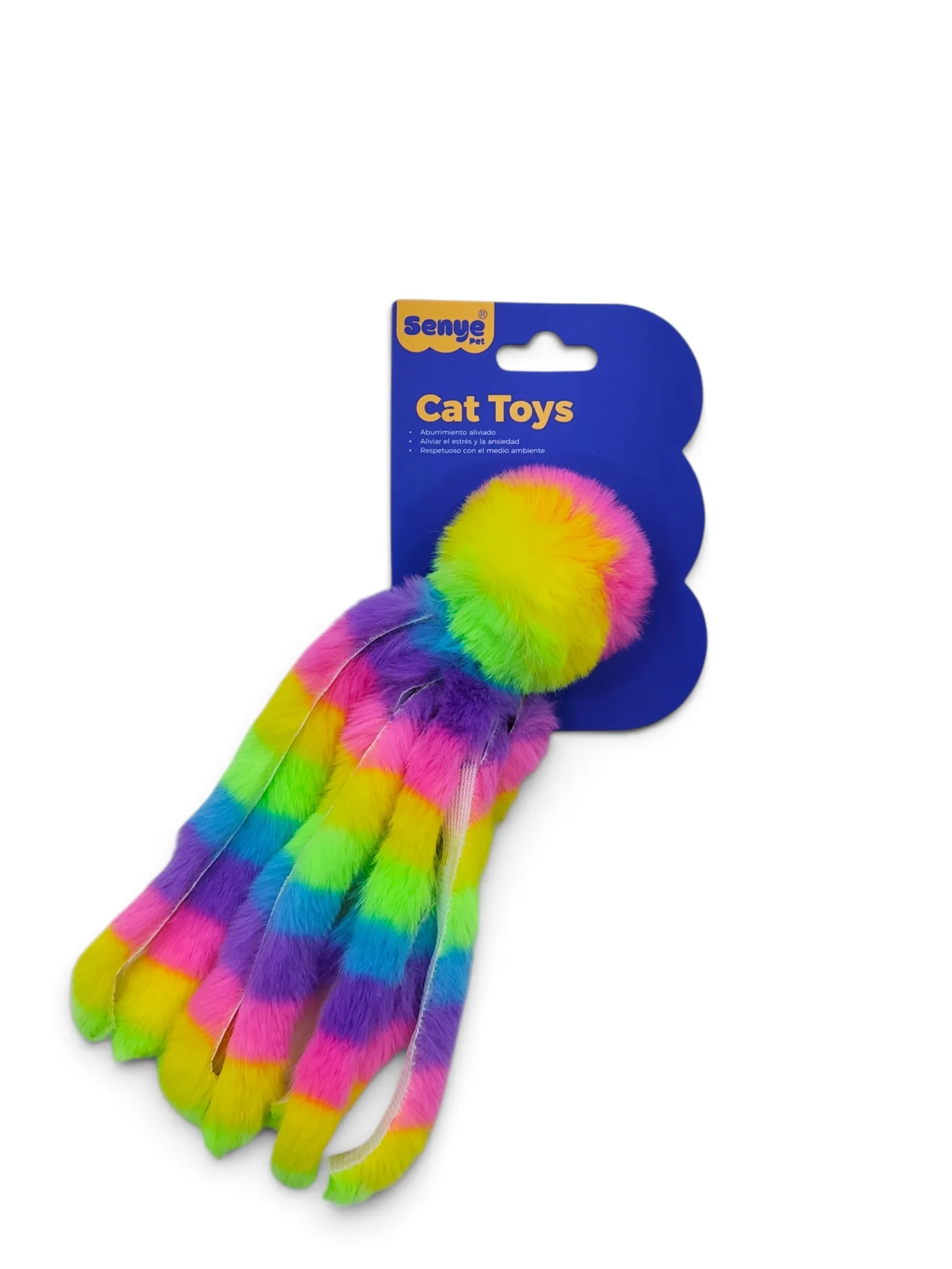 Rainbow Plush Octopus Cat Toy