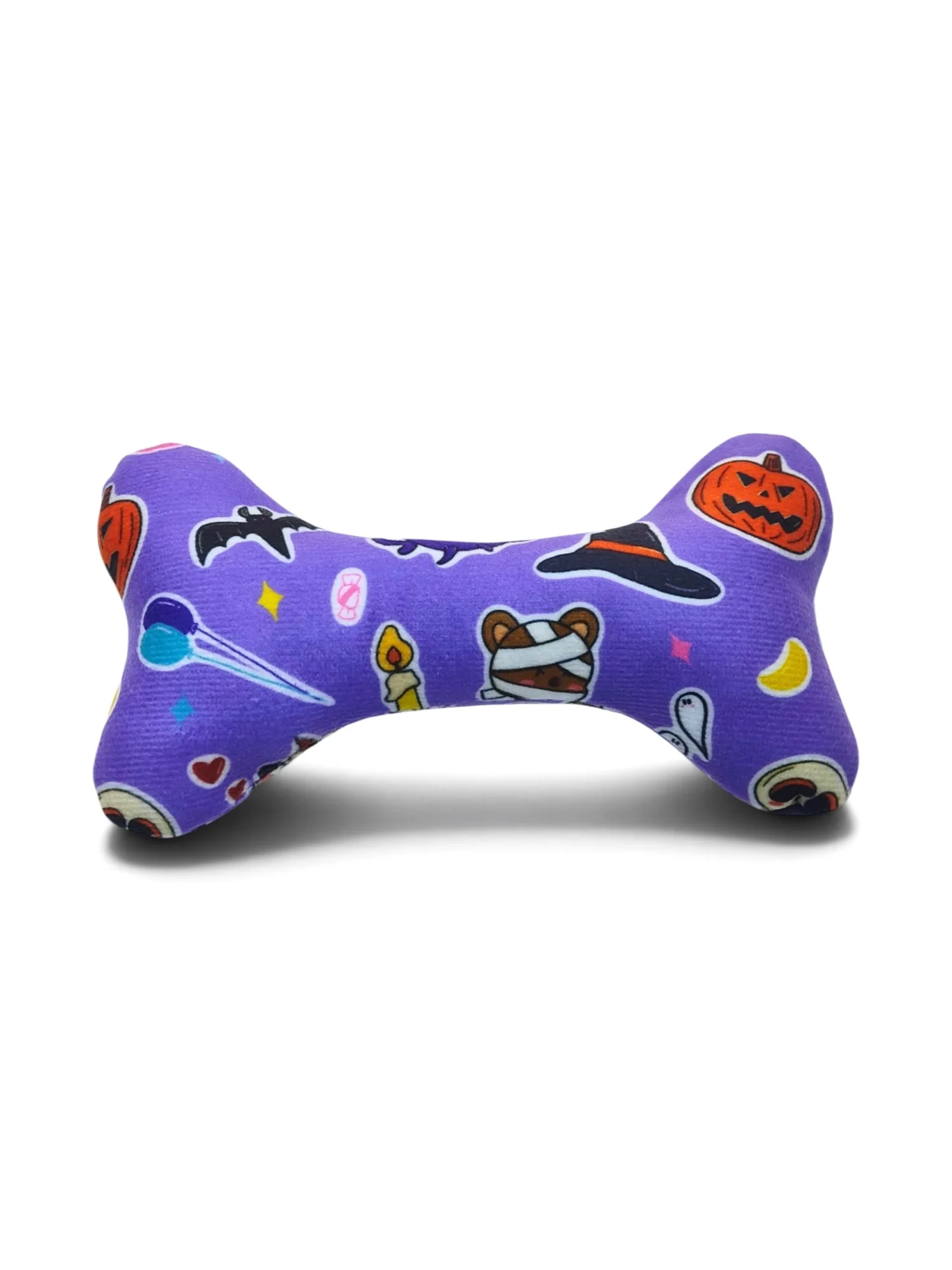 Halloween Spooky Print Plush Bone Dog Toy