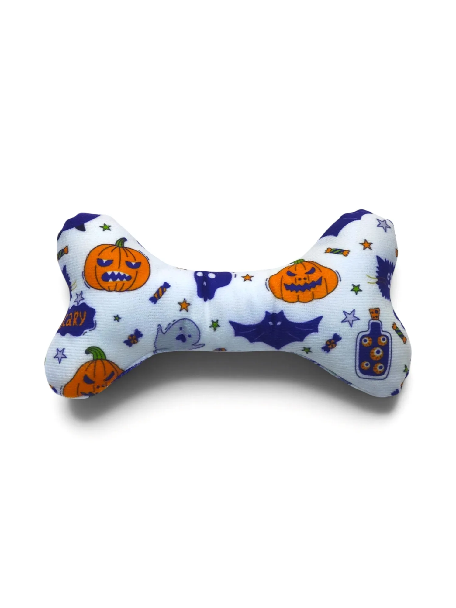 Halloween Spooky Print Plush Bone Dog Toy