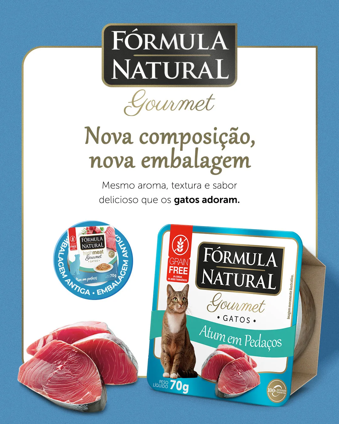 Natural Formula Fresh Meat Gourmet for Cats Tuna Flavor in Pieces - 70g