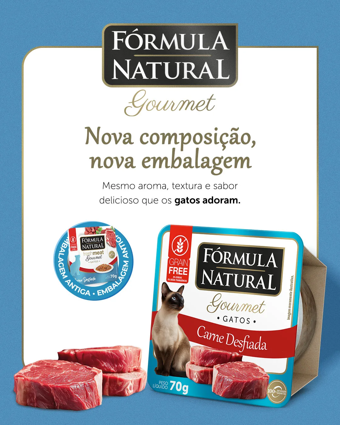 Natural Formula Fresh Meat Gourmet for Cats Shredded Beef Flavor - 70g