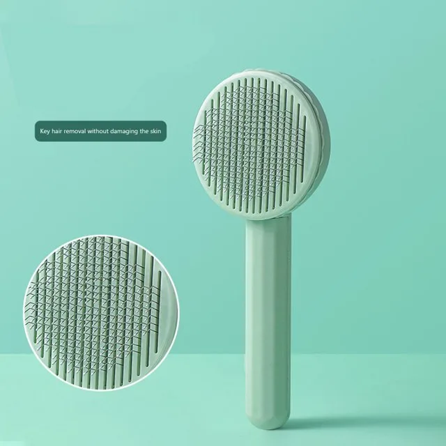 Round Self-Cleaning Slicker Brush