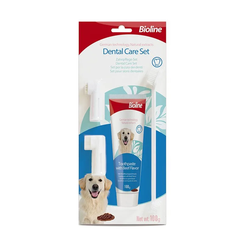 Bioline Dental Care Set with Beef Flavor Toothpaste