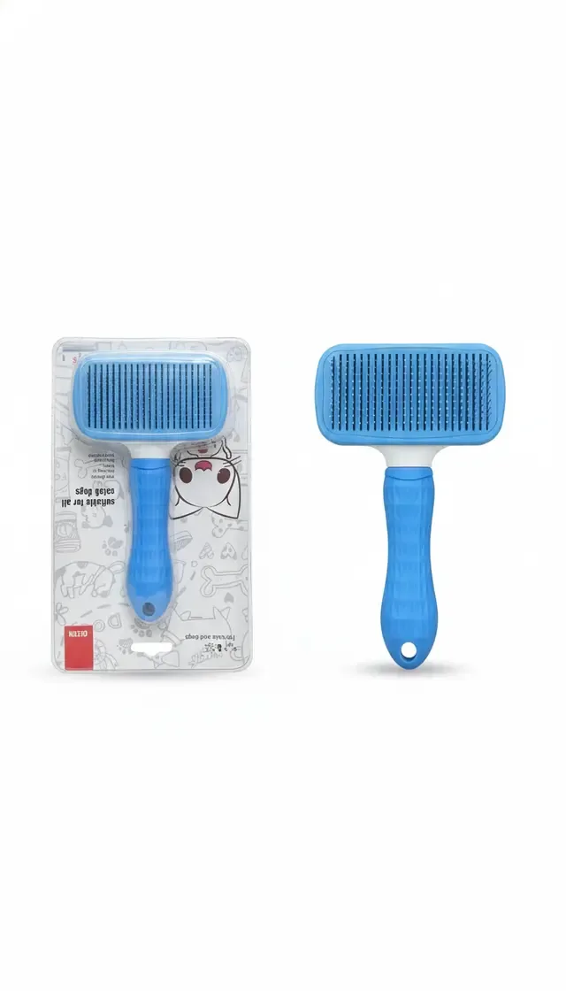 Self cleaning slicker brush