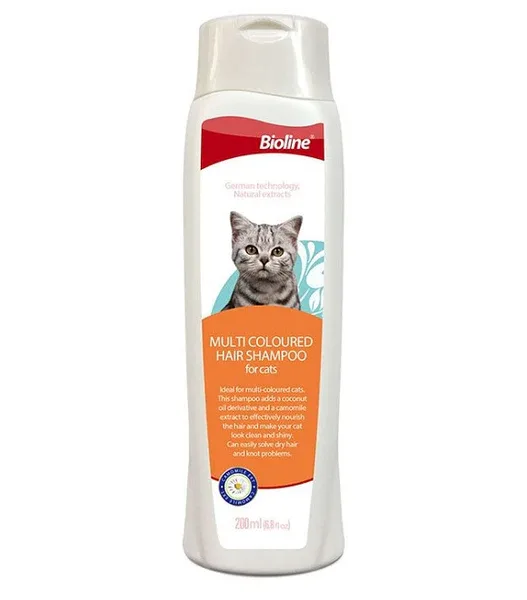 Bioline Multi-Coloured Hair Shampoo for Cats 200ml